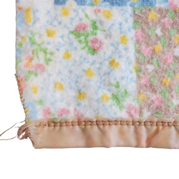 Vintage Beacon Patchwork Floral 8 Point Star Faux Quilt Thermal Blanket‎ 87x71 - Picture 5 of 9
